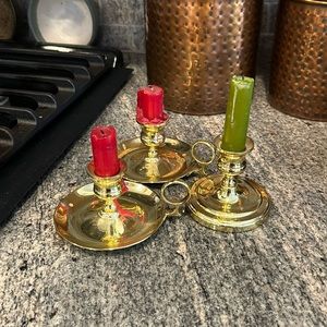 3 Baldwin brass candlesticks